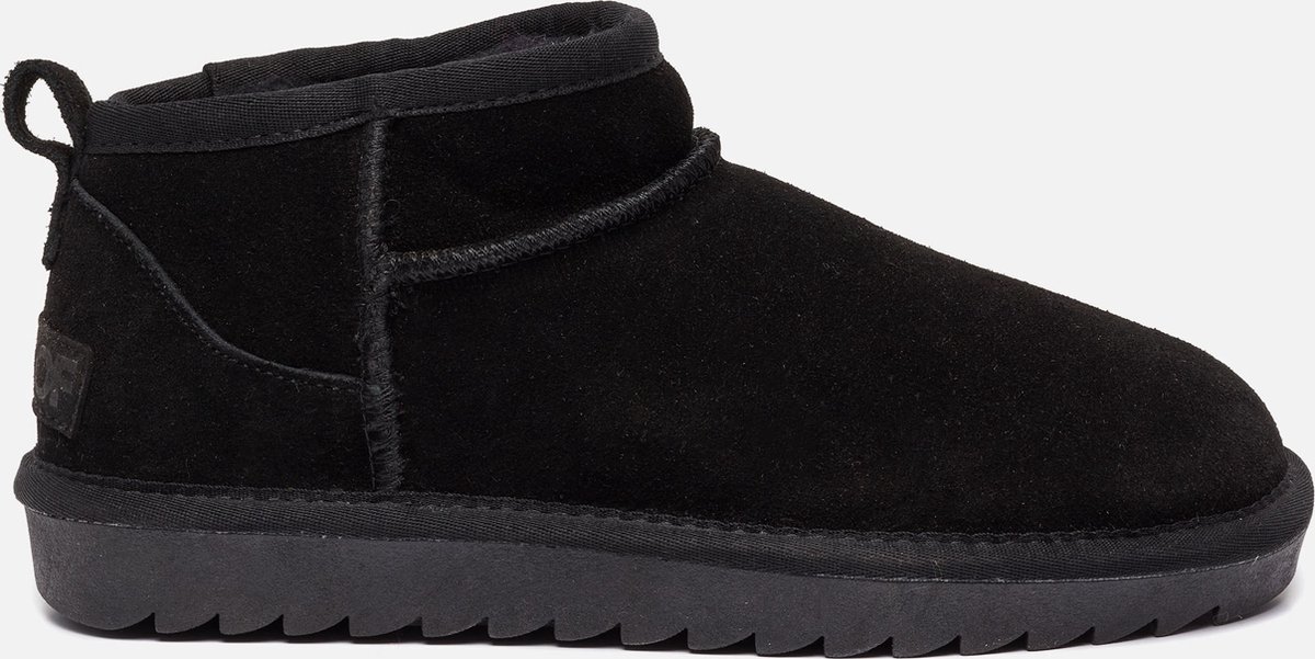 boots, ankle boot, black, suede, slipper sole