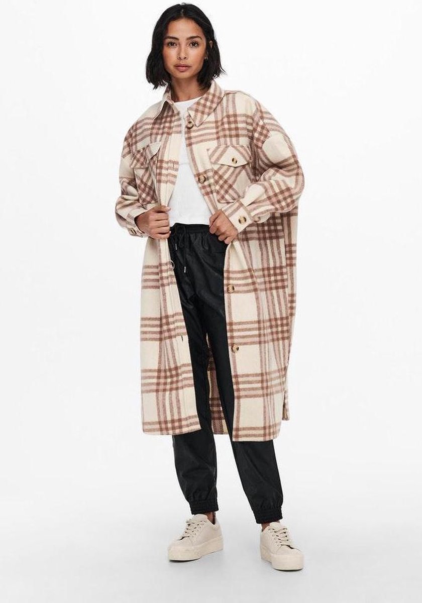 ONLY - maat S- ONLLOU-EPI CHECK LONG SHACKET CC PNT Dames Jas