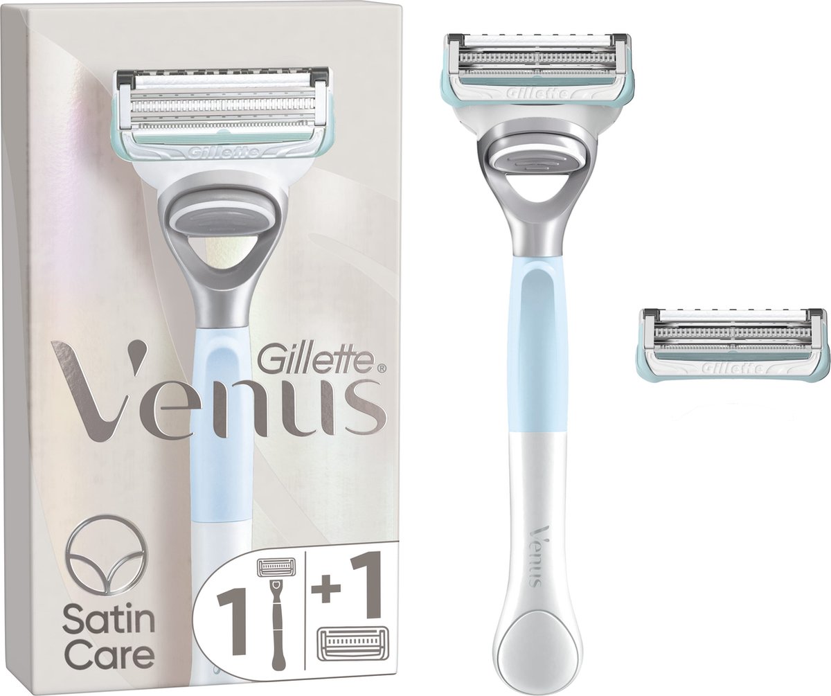 scheerapparaat, mesjes, gillette venus, zachtblauw, pakking/steel handle