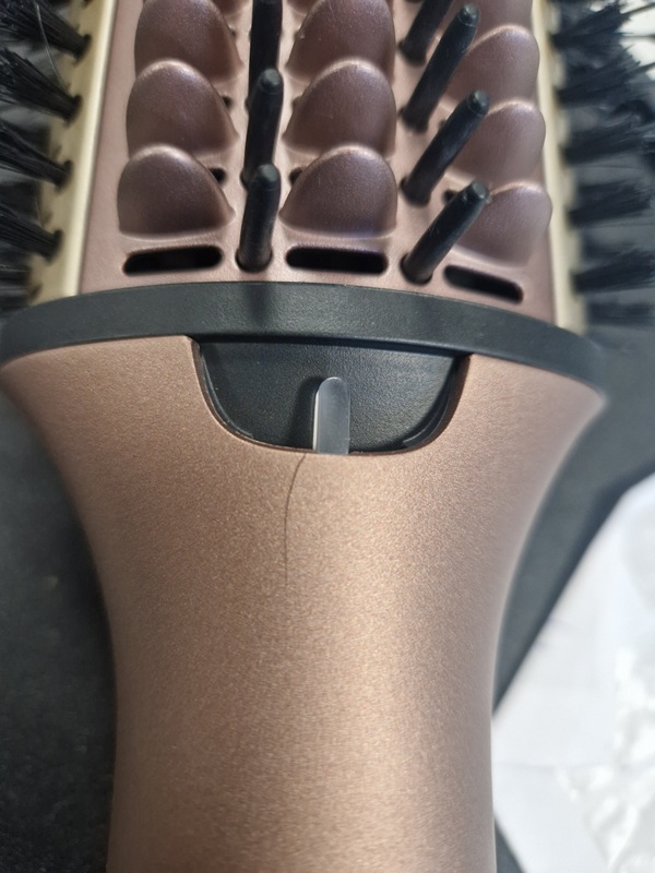 haarborstel, borstelkop, kuilvormige structuur, rotatie mechanisme, rose goud/bruin