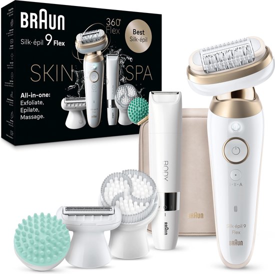 Braun Silk·épil 9 Flex SkinSpa - Epilator Voor Eenvoudig Ontharen - 9-481 3D - Wit/goud