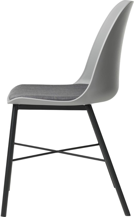 f2d9-c2fb-473a-913e-15c599fe6354 Mackay Stoel - Set Van 2 - Grijs + Grijs Zitkussen - Zwart Onderstel