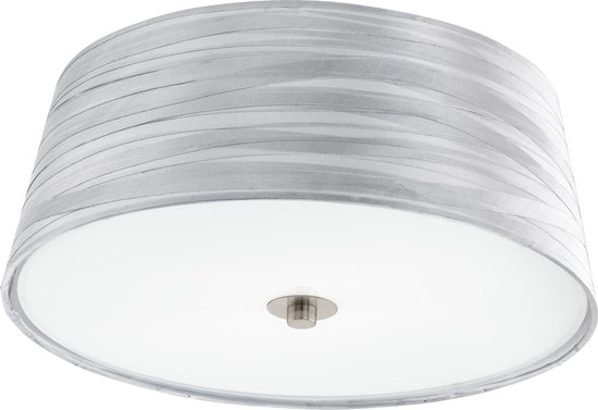 EGLO Fonsea - Plafonnière - 2 Lichts - Ø375mm. - Wit - Zilver