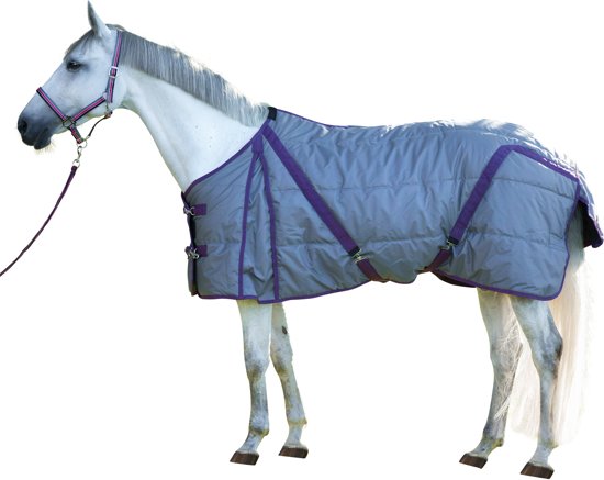 Kerbl Paardendeken Indoor - Grijs/paars - 135 cm