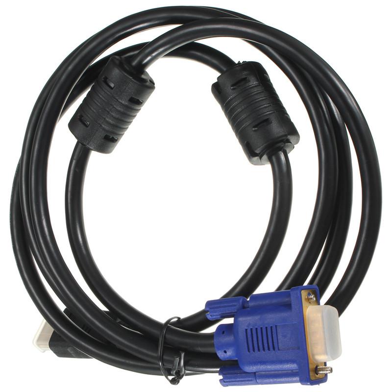 1.8M 6FT Gold HDTV HDMI Male to VGA Male HD15 Adapter Cable For PC TV DF