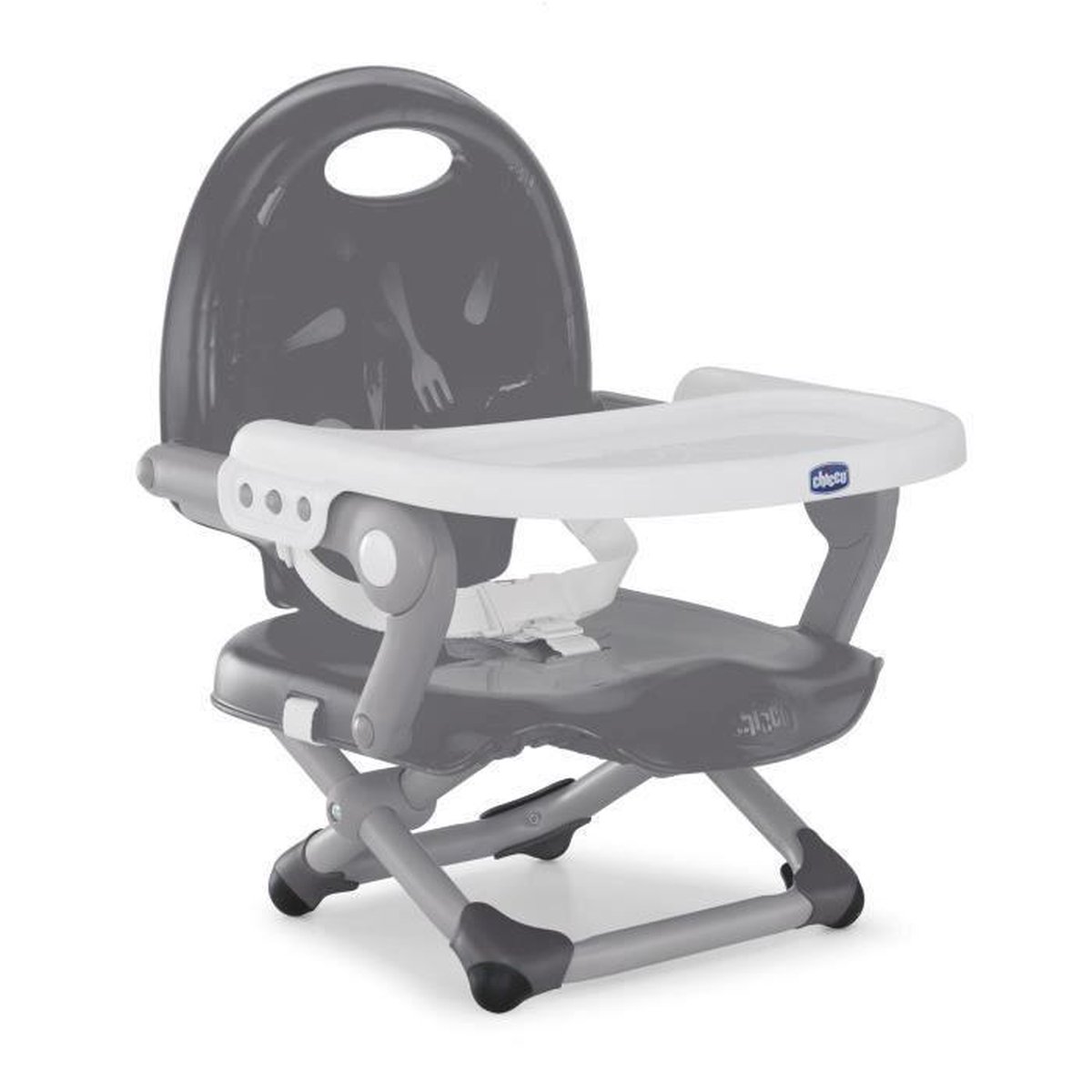 Chicco Pocket Snack Junior - Stoelverhoger voor kinderen - Baby eetstoel - Stabiele riemen - Grijs