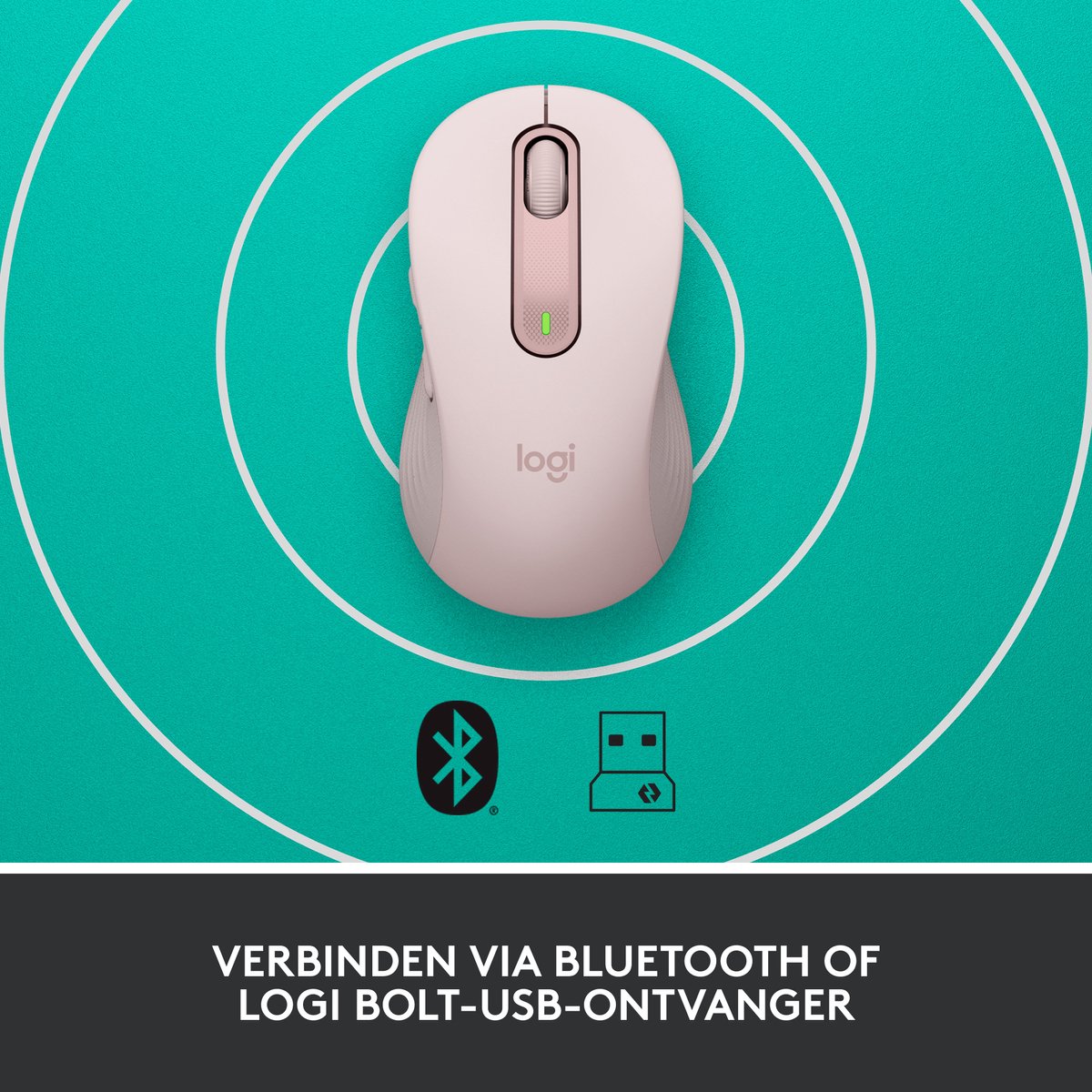 Logitech Signature M650 L - Draadloze Muis - Met Bluetooth - Roze