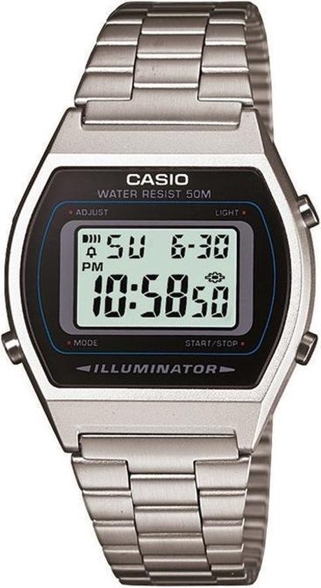 Casio Vintage B640WD-1AVEF Unisex Horloge 35 mm - Zilverkleurig