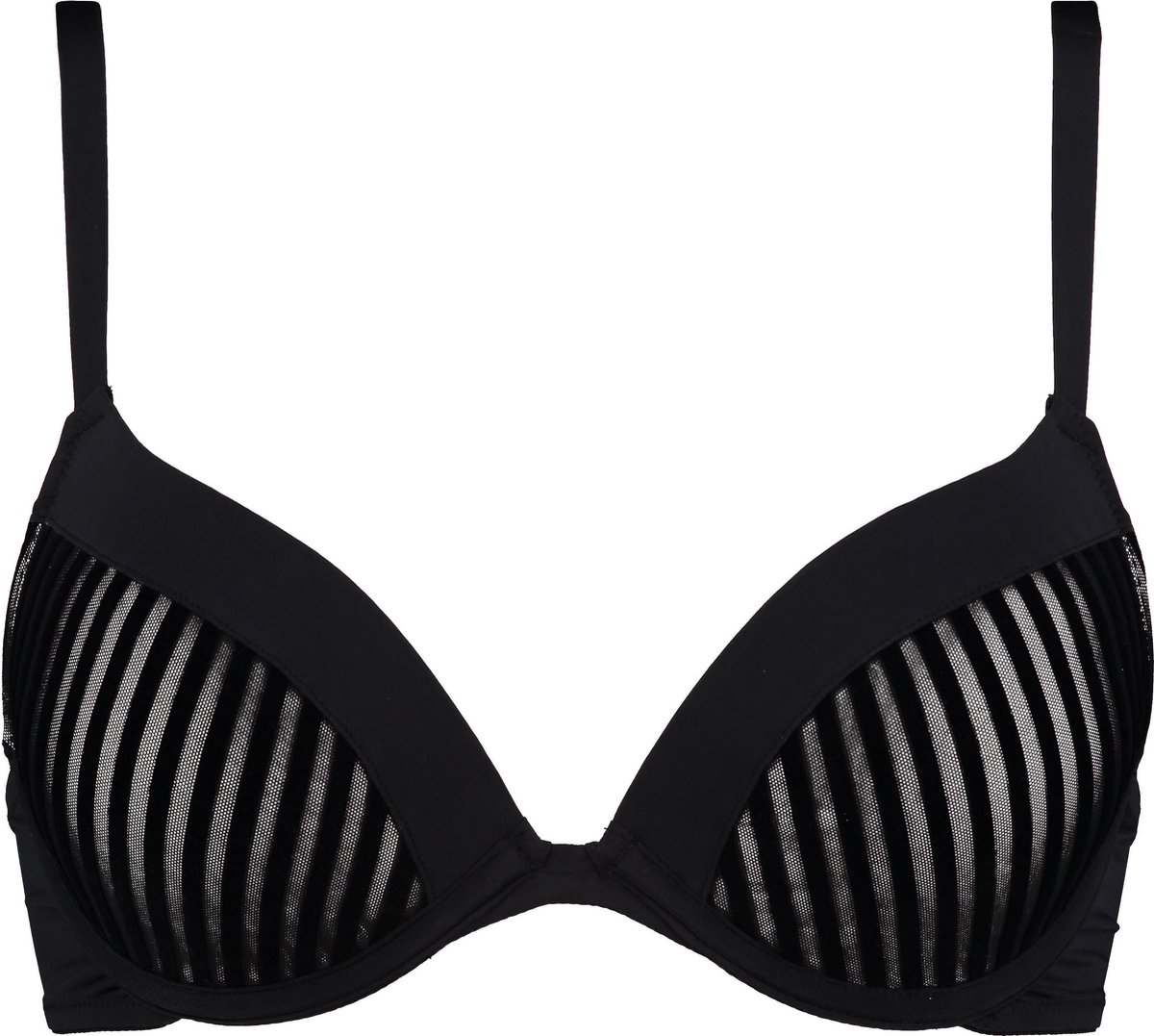bh, black, striped, underwired, bra