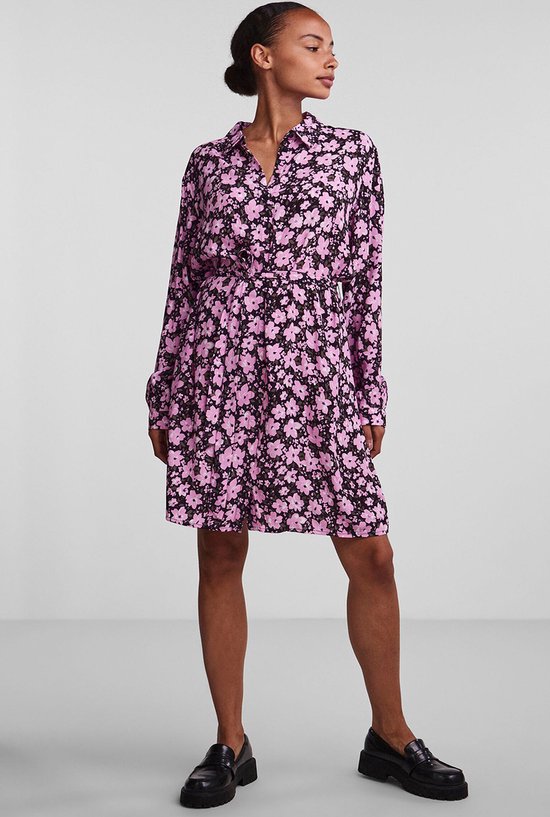 PIECES - Maat 50 - PCATHENA LS SHIRT DRESS QX BC Dames Jurk