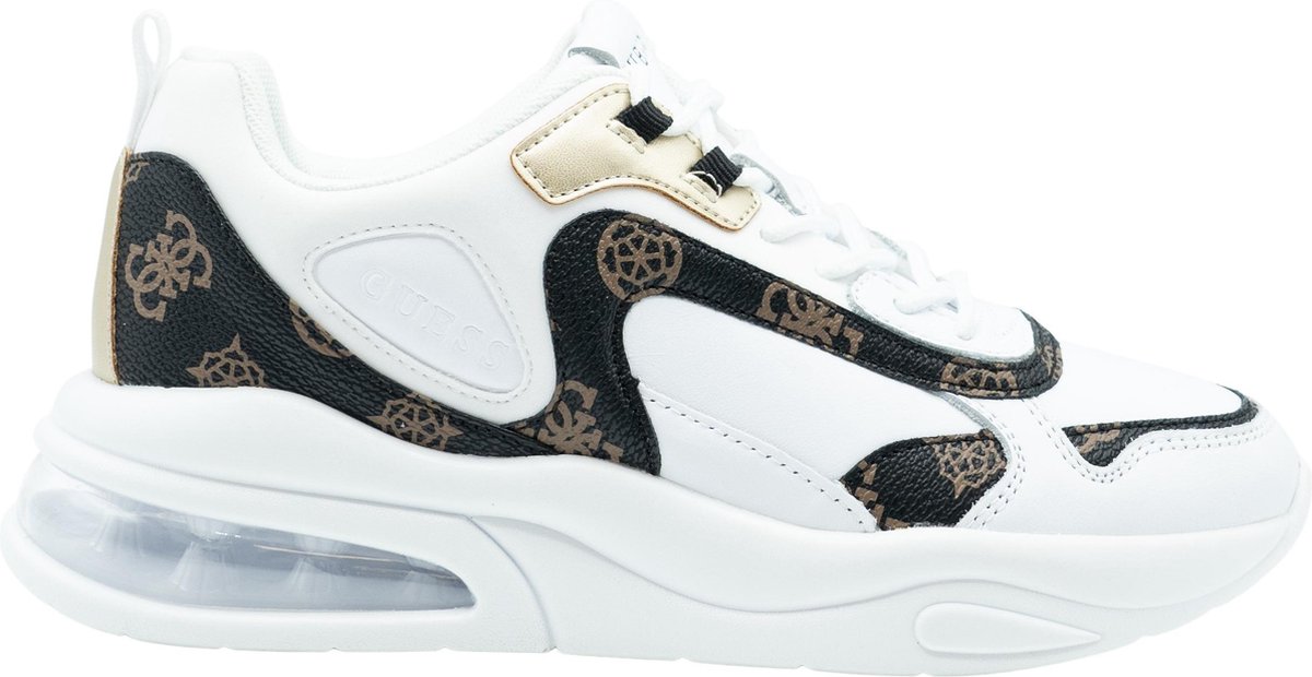 Guess - maat 39 - Fever To Active Dames Sneaker - Wit/Bruin
