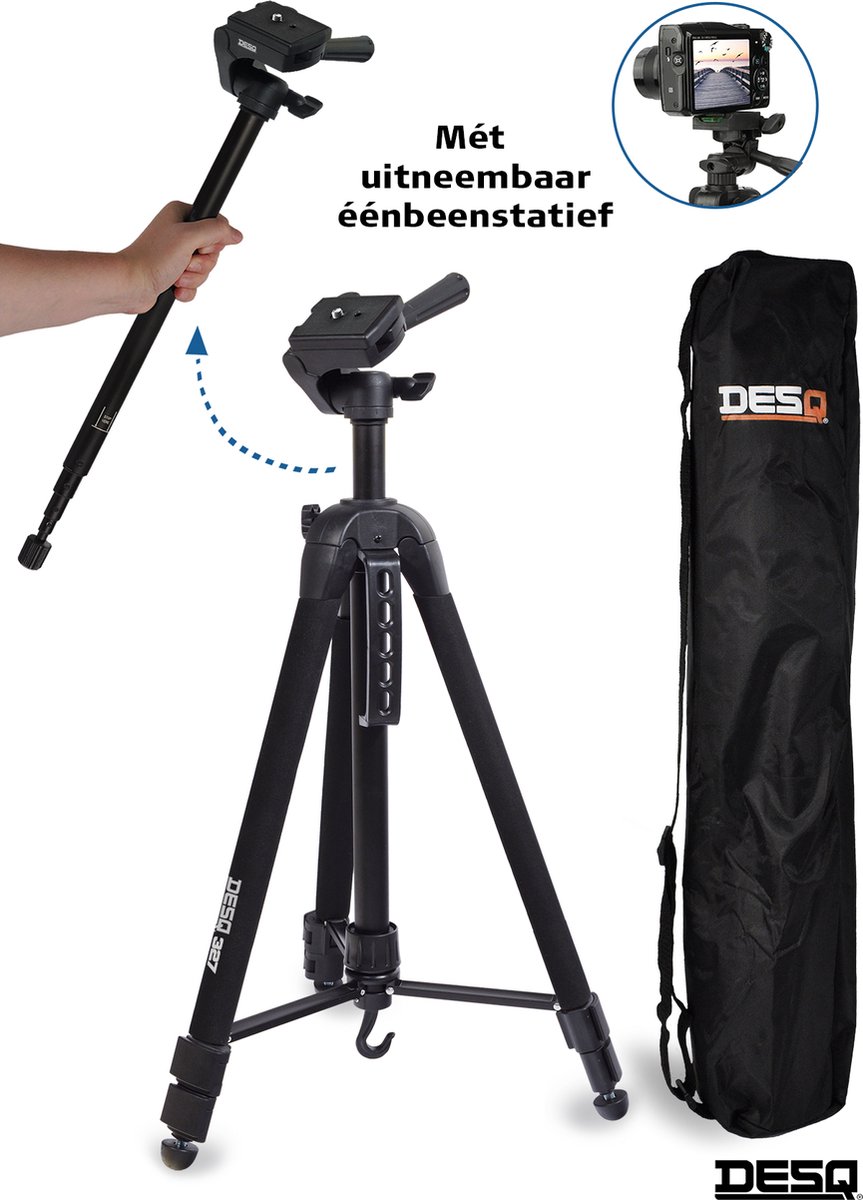 statief, driewielige, trekker, monopod, tas