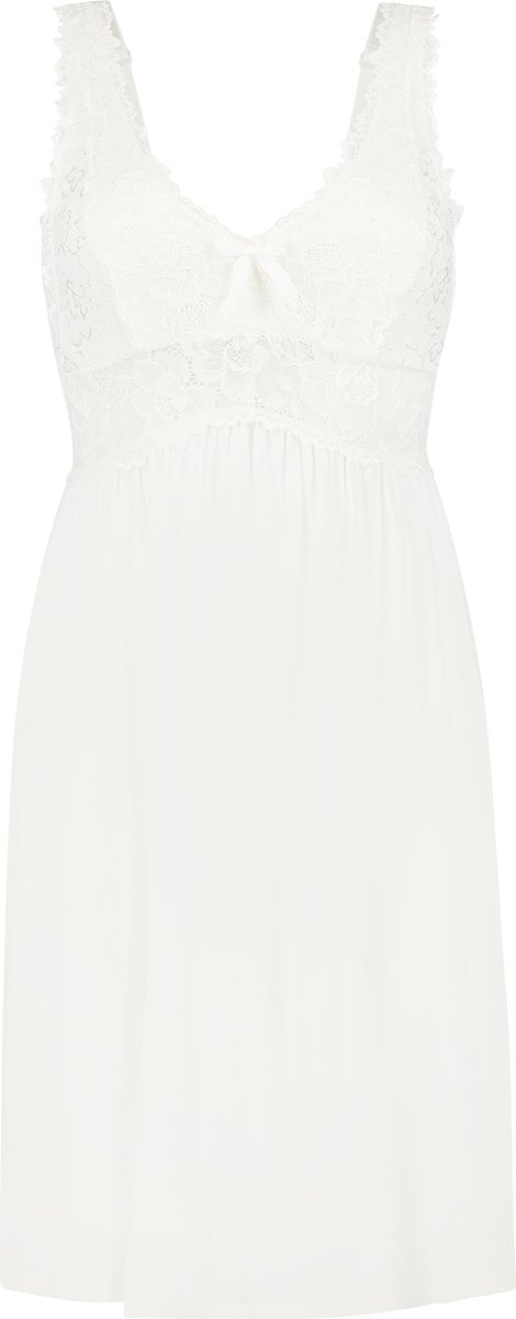 witte jurk, kanten top, luxe korsage, nachtjurk, kleding