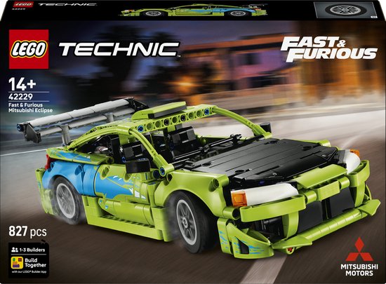 LEGO Technic Fast and Furious Mitsubishi Eclipse Auto Bouwpakket voor Kinderen en Tieners 42229