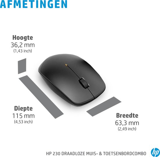 HP 230 - Draadloos Toetsenbord met Muis - Azerty - Zwart