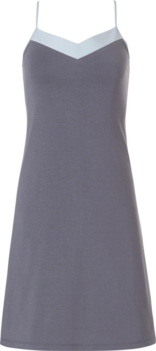 slip dress, sundress, gray dress, spaghetti straps, v-neck