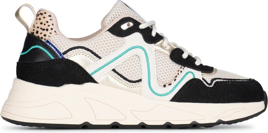 POSH by Poelman  - Maat 39 - CATHY Dames Sneakers - Zwart met combinatie