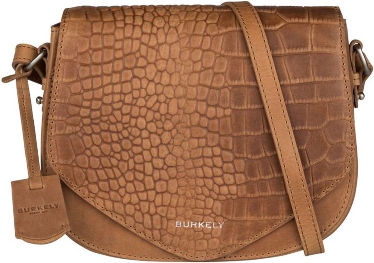 schoudertas, luxe leer, krokodillenleer, bruin, flap tas