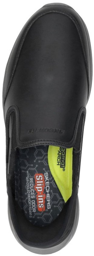 damesschoen, slip-on, donker, lak, interne zool