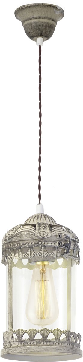 EGLO Vintage Langham - Hanglamp - 1 Lichts - Ø140mm. - Patina Bruin - Helder Glas