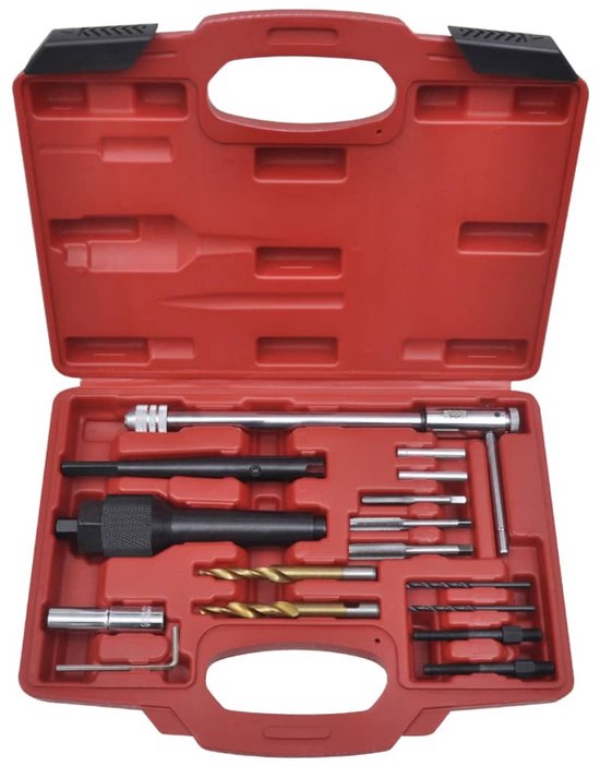 DGMoutlet-nl-16-delige-gloeibougiesleutel-set-met-accessoires-Gloeibuis-Sleutel-Bougies-Lepel-Bougie-Tool-Auto-Reparatie-Motor-Onderhoud Apparaat, Schroevendraaier, Hulpmiddel