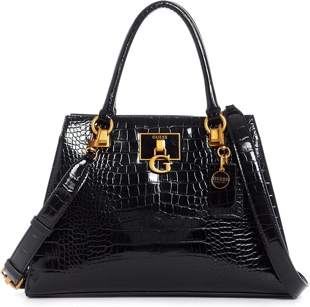 handtas, kabels, elegante tas, croco-textuur, gouden hardware