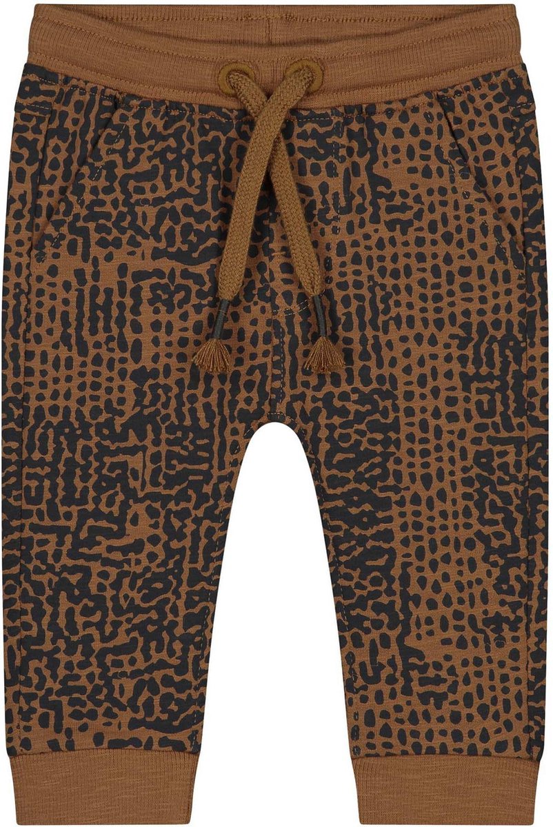Prénatal - Maat 62 - Baby Jongens Broek - Baby Kleding voor Jongens - Bruin met Zwarte Print