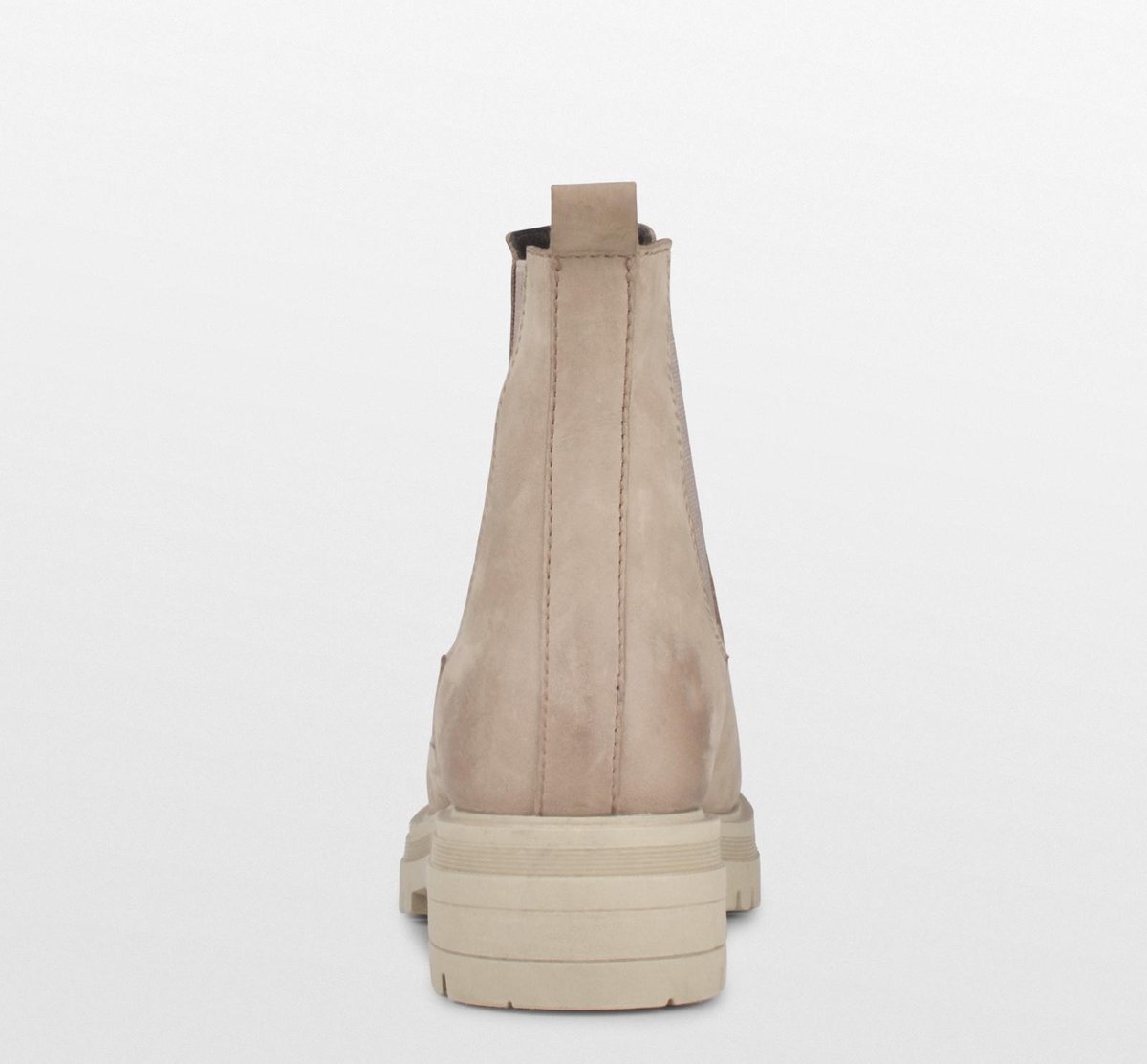 PS Poelman Mink Dames Nubuck Leren Chelsea Korte EnkelLaarzen - 38 - met Beige Zool en Elastiek