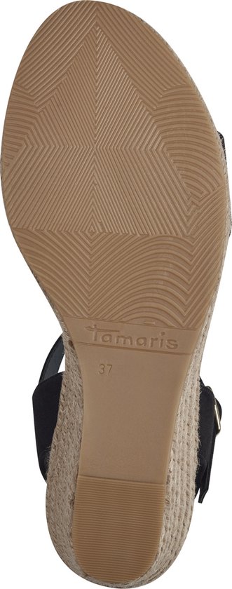 Tamaris - maat 37 - dames espadrilles met sleehak zwart