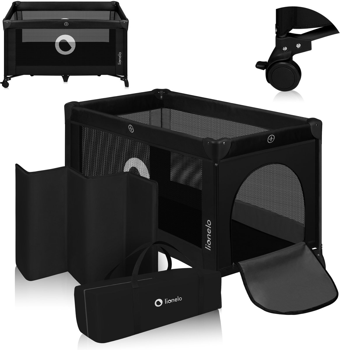 Lionelo Stefi - Meegroeibed - Campingbedje - 125x65cm - tot 15kg - Co-sleeper - Transporttas