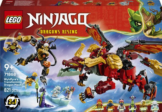 LEGO NINJAGO Wyldfyre's Transformerende Drakenmecha Draak Speelgoed voor Kinderen 71868