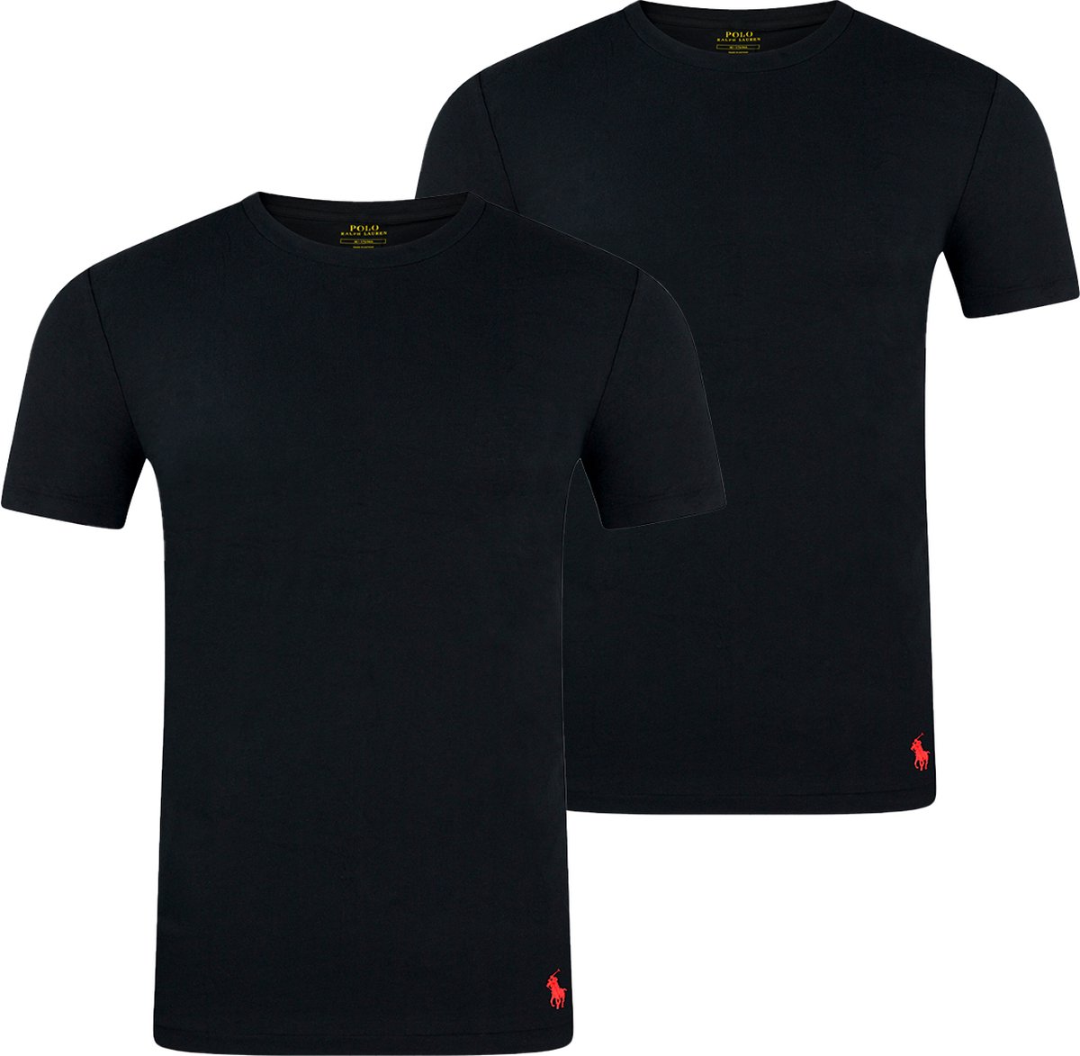 t-shirt, zwart, korte mouwen, rond hals, kleine logo