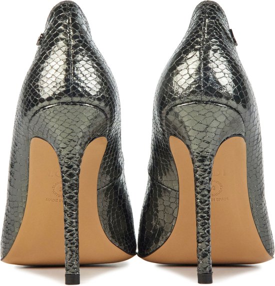 Lodi Pumps - maat 37 - Stiletto Dames Schoenen - Leer - Slangenprint - Blokhak hoogte 10 cm - Wolis-