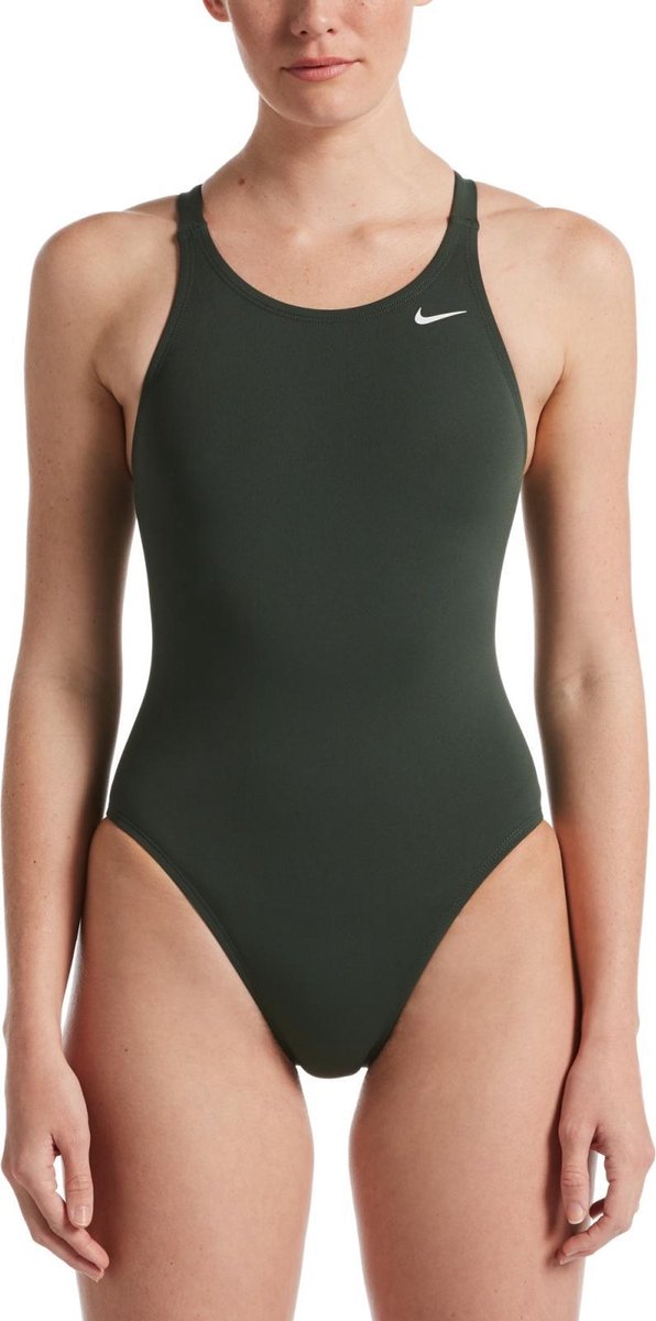 zwemslab, one-piece, donkergroen, nike-logo, sportkleding