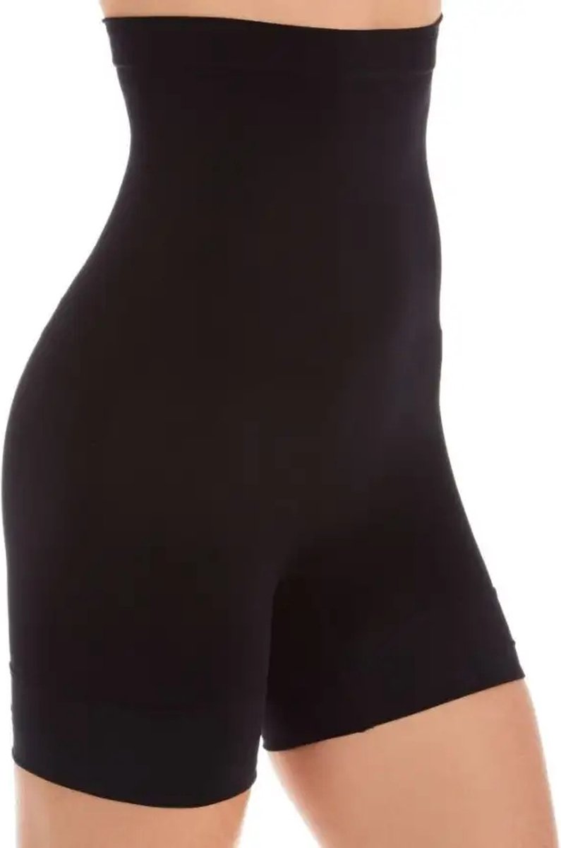 shapewear, hoog taille, biker shorts, zwart, naadloos