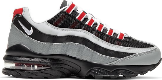 sneaker, runner, mesh, air cushioned, grijs zwart rood