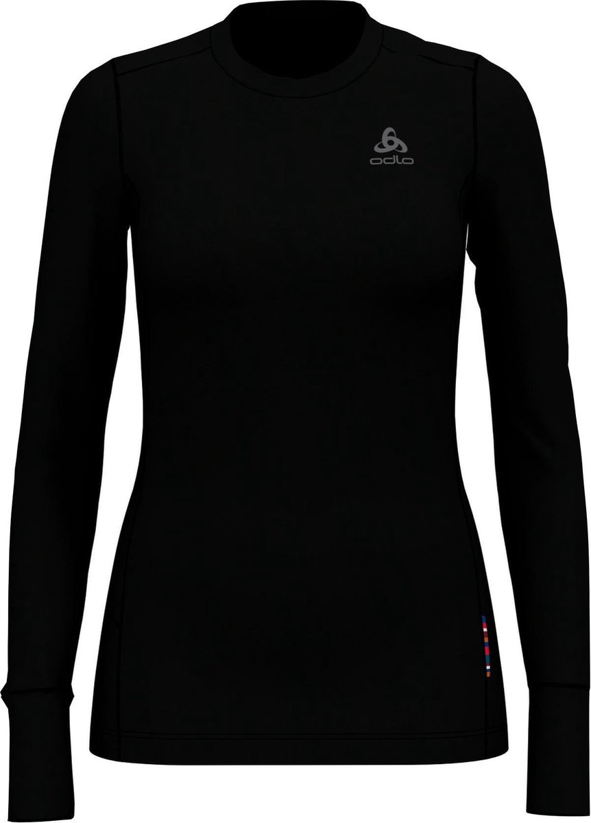 sweater, langarm, zwart, logo, odlo