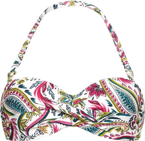 Cyell Maat 40B WAJANG FLORAL Bikinitop Bandeau Voorgevormd met Beugel Dames
