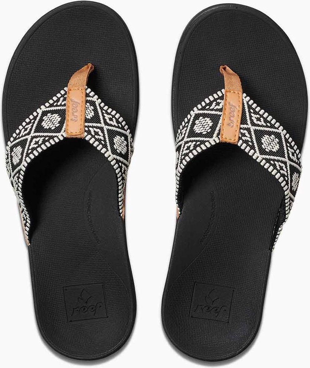 Reef - Maat 36 - Ortho Woven Dames Slippers - Black/White