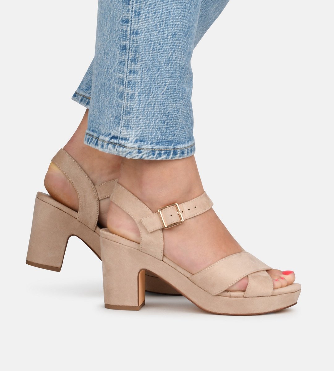 POSH - maat 41 - by Poelman MARY Dames Sandalen - Beige