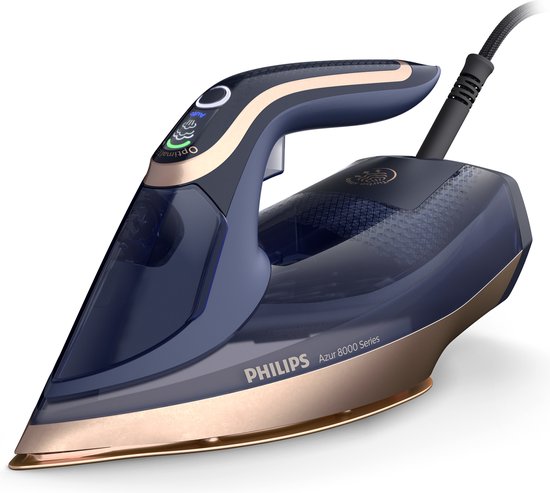 Philips Stoomstrijkijzer Kleding DST8050/20 Azur - Zelfreinigend - Verticaal Strijken Mogelijk - Lang Snoer - Druppelstop - Donkerblauw
