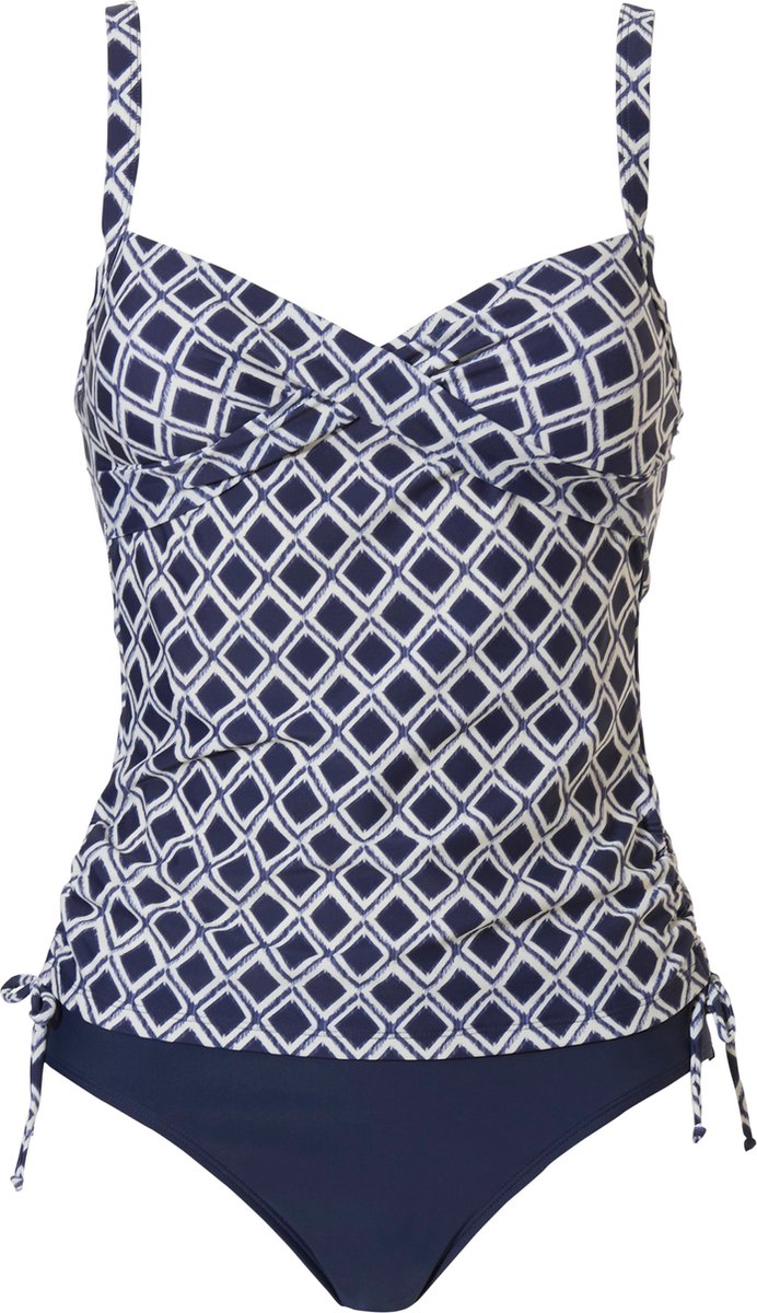 tankini, zwemkostuum, patroon, blauw, bikini-omhulsel