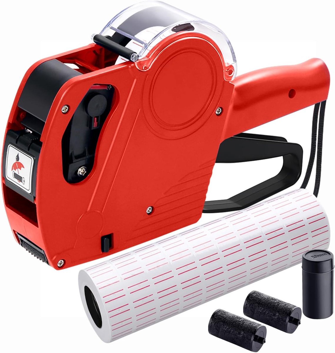 tape dispenser, lint roller, red device, handheld, adhesive tape