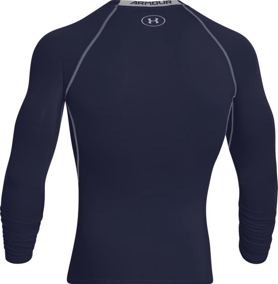 Under Armour HG Armour LS Heren Sportshirt - Midnight Navy - Maat S