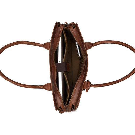 BURKELY Vintage Doris Schoudertas - 15 inch - Cognac