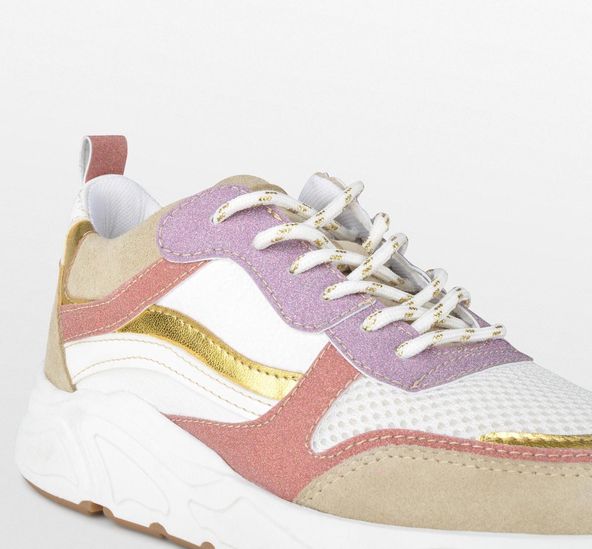 PS Poelman - maat 37 - CAROCEL Dames Sneakers - Beige Multi
