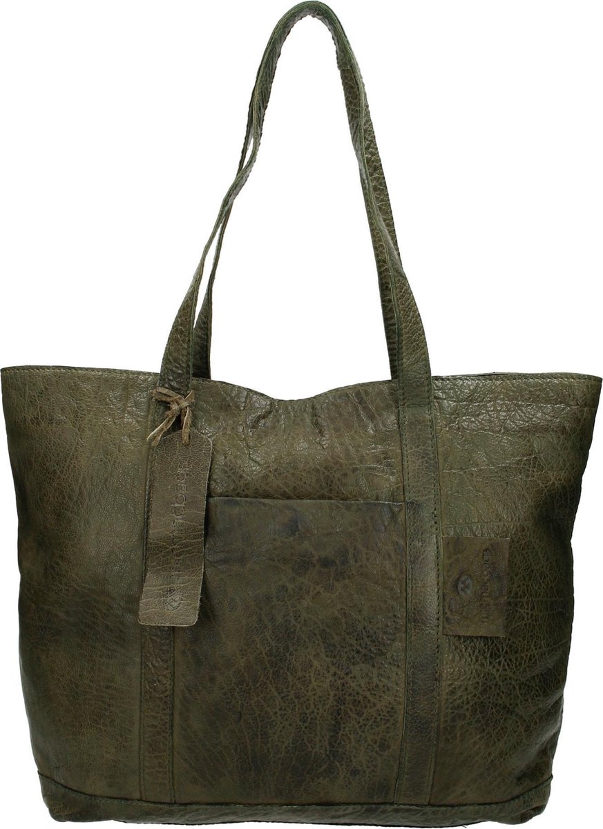 tote, tas, groene tas, leren tas, rugzak?