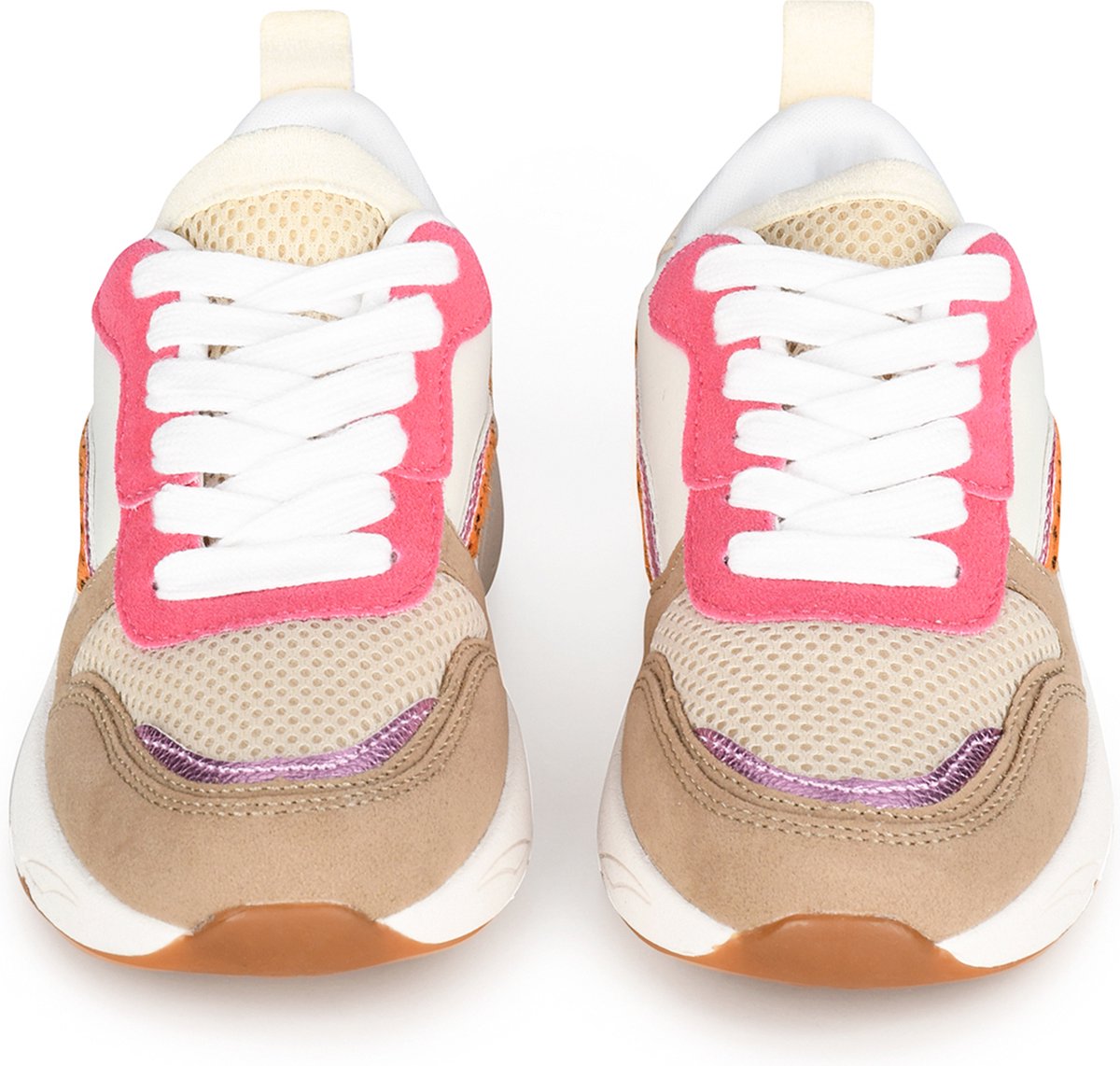 POSH by Poelman - maat 38- CAROCEL Dames Sneakers - Beige met combinatie