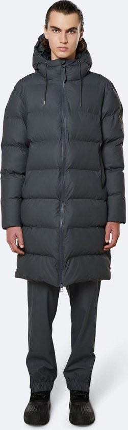 Rains Maat M/L  - Long Puffer Jacket - Slate - Unisex