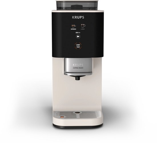 Krups Coffee Crush SA4001 - Automatische koffiemachine - Ivory - Compact 15 cm breed - Geschikt voor bonen en gemalen koffie